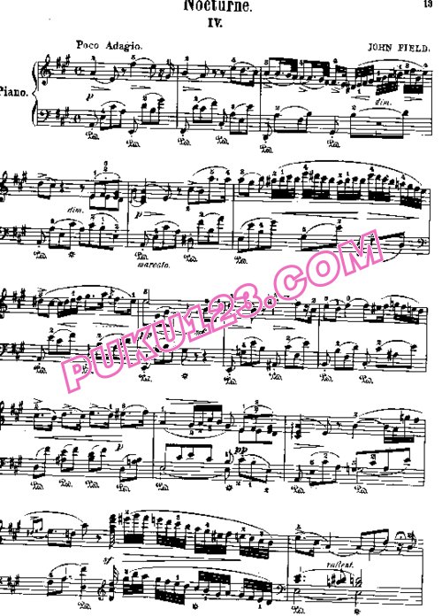 天天钢琴网-免费下载Field - Nocturnes No.4 in A Major