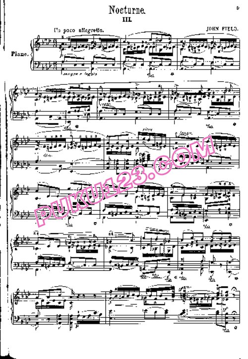 天天钢琴网-免费下载Field - Nocturnes No.3 in A-flat Major