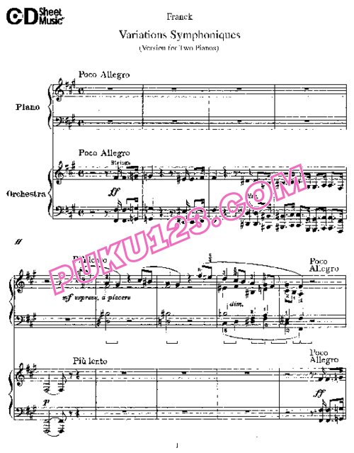 天天钢琴网-免费下载Franck - Variations Symphoniques  双钢琴版