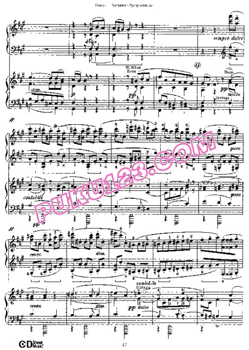 天天钢琴网-免费下载Franck - Variations Symphoniques  双钢琴版