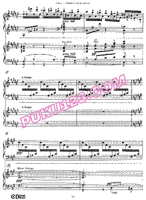 天天钢琴网-免费下载Franck - Variations Symphoniques  双钢琴版