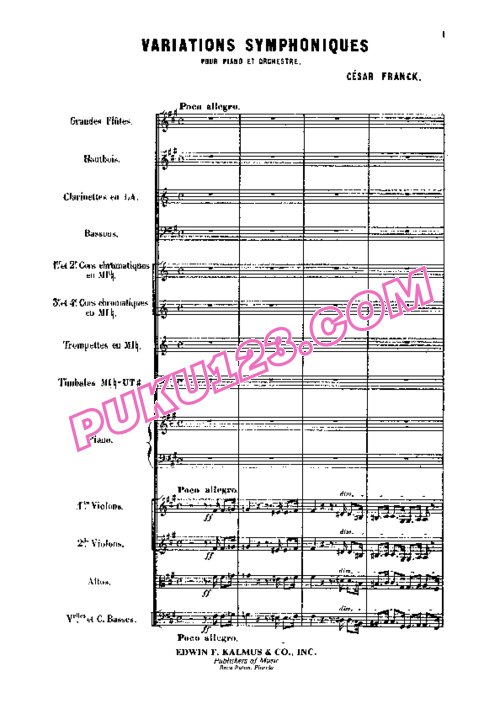天天钢琴网-免费下载Franck - Variations Symphoniques - Full Score