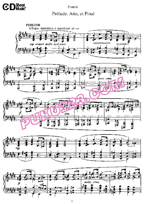 天天钢琴网-免费下载Franck - Prélude Aria et Final