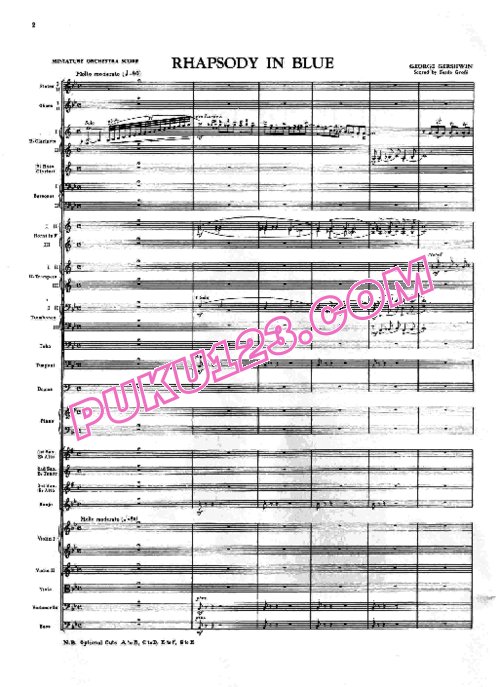 天天钢琴网-免费下载Gershwin - Rhapsody in Blue - Full Score