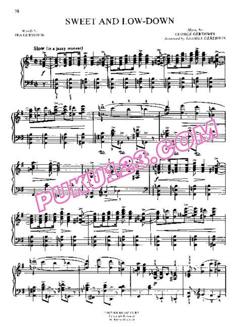 天天钢琴网-免费下载Gershwin - Transcription - Sweet and Low-down 钢琴独奏版