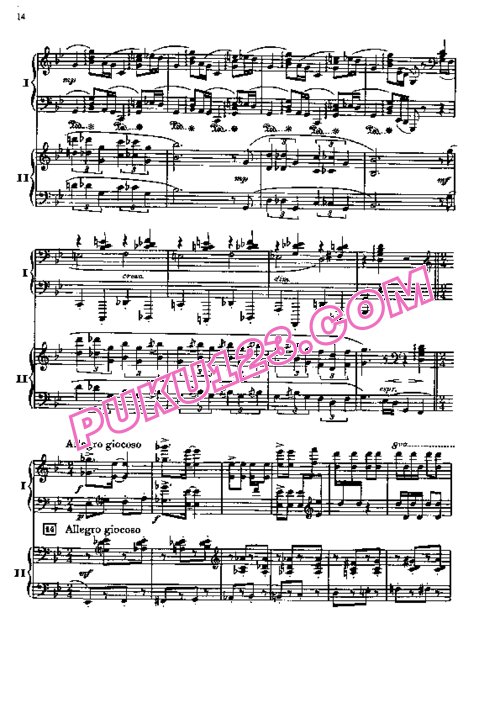 天天钢琴网-免费下载Gershwin - Grainger - Porgy and Bess, Fantasy for 2 Pianos 葛仁杰改编双钢琴版