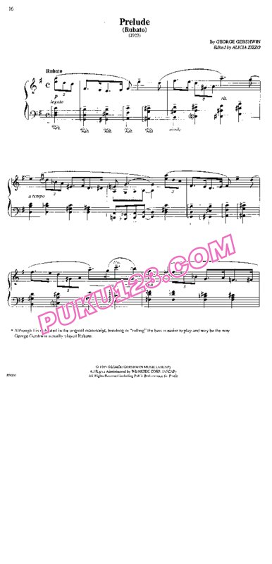 天天钢琴网-免费下载Gershwin - Prelude, Rubato
