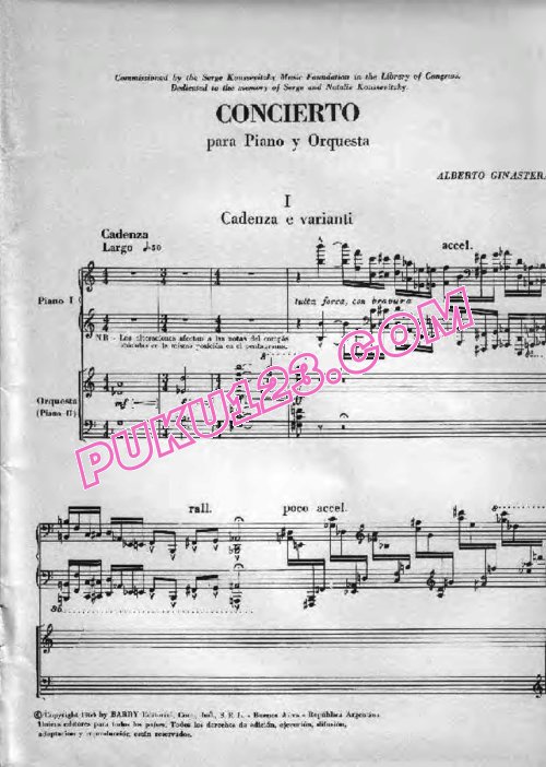 天天钢琴网-免费下载Ginastera - Piano Concerto No.1 Op.28