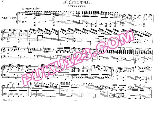 天天钢琴网-免费下载Gluck - Orphee Ouverture - 4 Hands