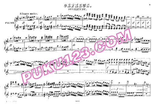 天天钢琴网-免费下载Gluck - Orphee Ouverture - 4 Hands