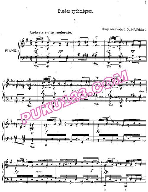 天天钢琴网-免费下载Godard - Etudes Rythmiques Op.149 Volume.3