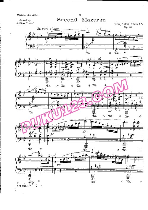 天天钢琴网-免费下载Godard - Mazurka No.2 in B-flat Major Op.54 独奏版