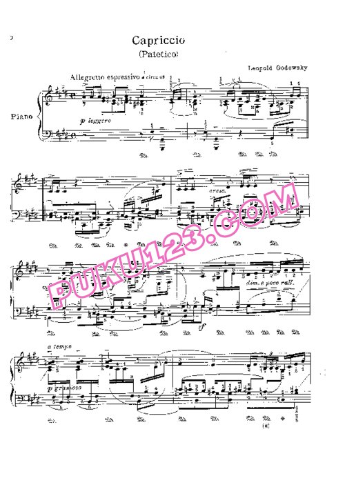 天天钢琴网-免费下载Godowsky - Capriccio, Patetico - Left Hand Only 左手独奏版