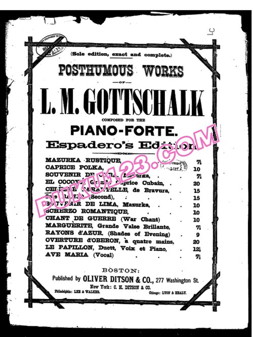 天天钢琴网-免费下载Gottschalk - Celebre Tarantelle Op. 67 钢琴独奏版