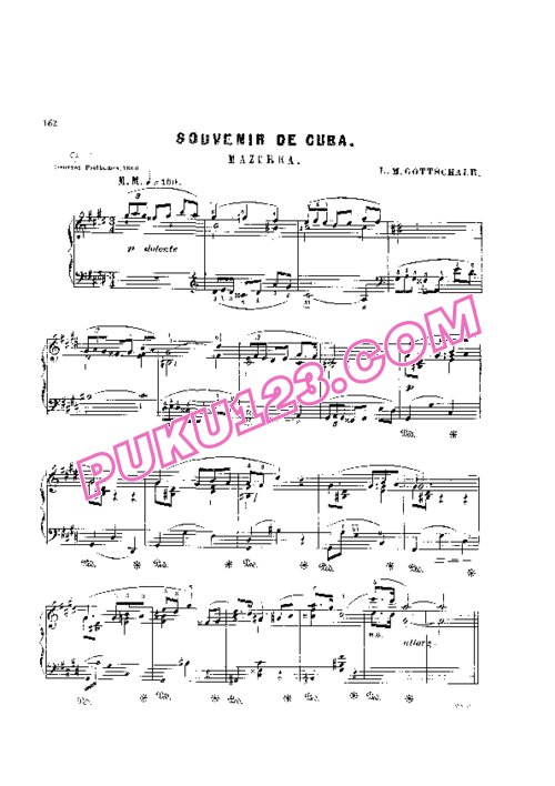 天天钢琴网-免费下载Gottschalk - Souvenir de Cuba Op.75