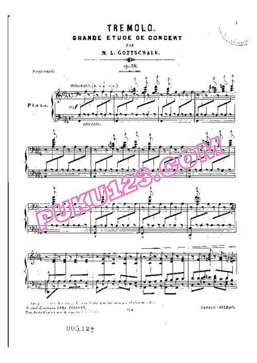天天钢琴网-免费下载Gottschalk - Grande Etude de Concert, Tremolo Op.58