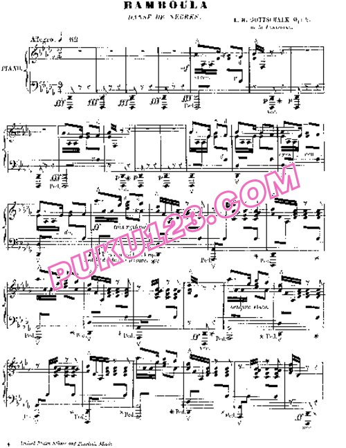 天天钢琴网-免费下载Gottschalk - Bamboula Op.2