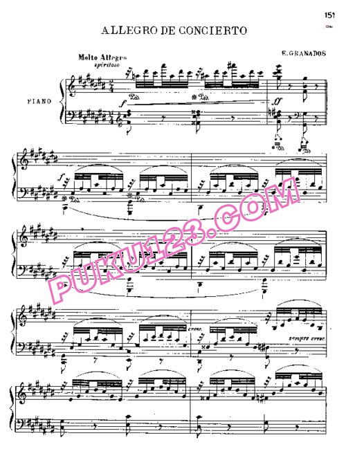 天天钢琴网-免费下载Granados - Allegro de Concierto