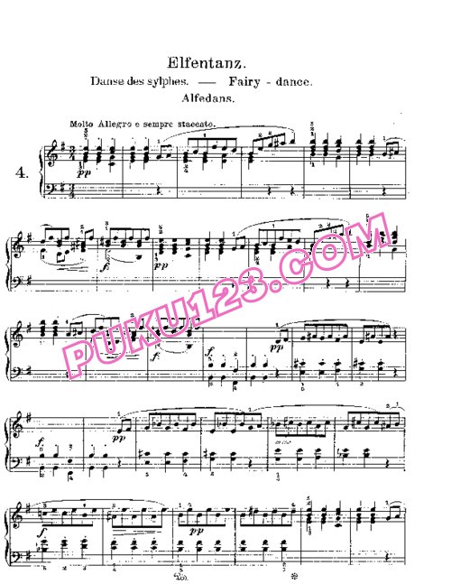 天天钢琴网-免费下载Lyric Pieces, Op.12, No.4