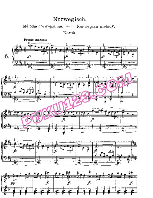天天钢琴网-免费下载Lyric Pieces, Op.12, No.6