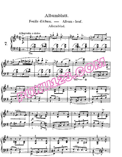 天天钢琴网-免费下载Lyric Pieces, Op.12, No.7