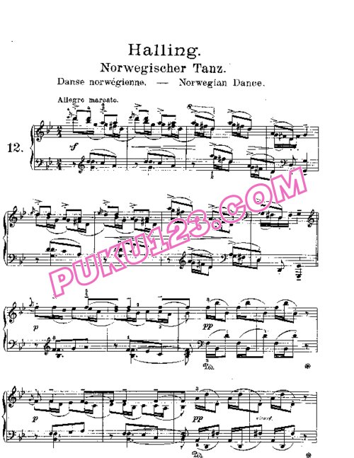 天天钢琴网-免费下载Lyric Pieces, Op.38, No.4