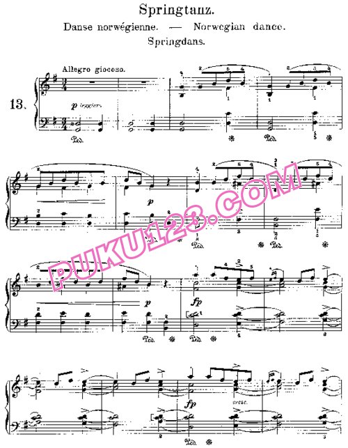 天天钢琴网-免费下载Lyric Pieces, Op.38, No.5