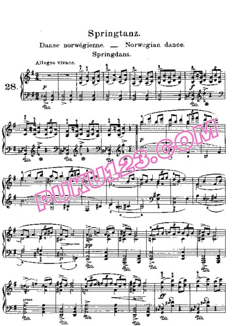 天天钢琴网-免费下载Lyric Pieces, Op.47, No.6