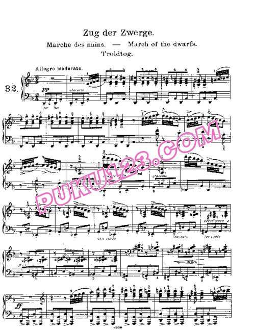 天天钢琴网-免费下载Lyric Pieces, Op.54, No.3--March of the Dwarfs