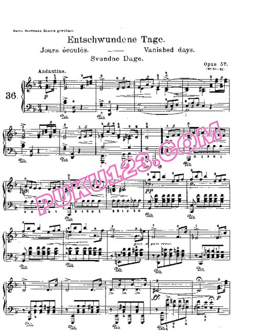 天天钢琴网-免费下载Lyric Pieces, Op.57, No.1