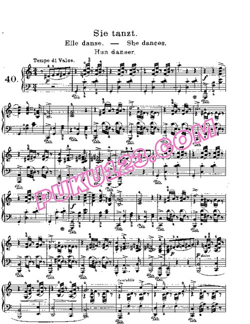 天天钢琴网-免费下载Lyric Pieces, Op.57, No.5