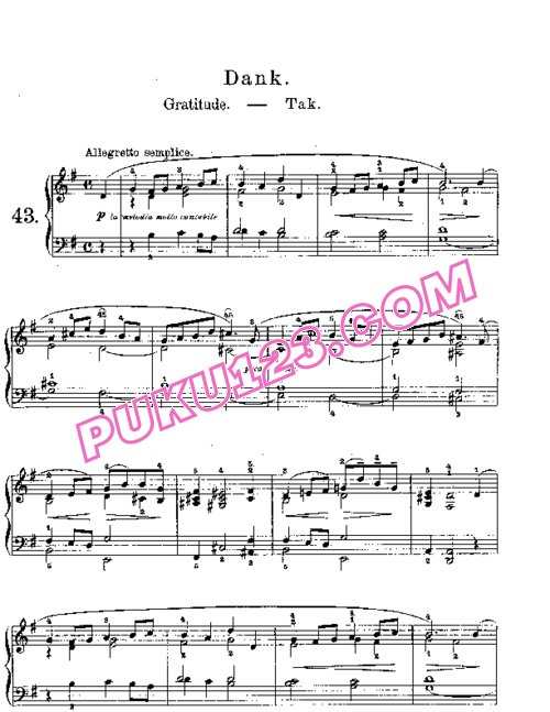 天天钢琴网-免费下载Lyric Pieces, Op.62, No.2