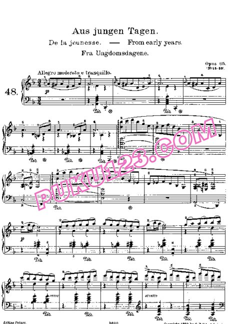 天天钢琴网-免费下载Grieg lyric pieces op 65 1