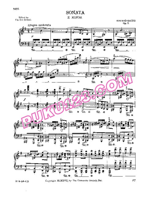 天天钢琴网-免费下载Grieg piano sonata m1