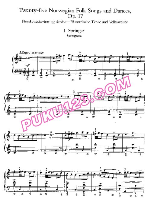 天天钢琴网-免费下载Grieg - 25 Norwegian Folk Songs Op.17