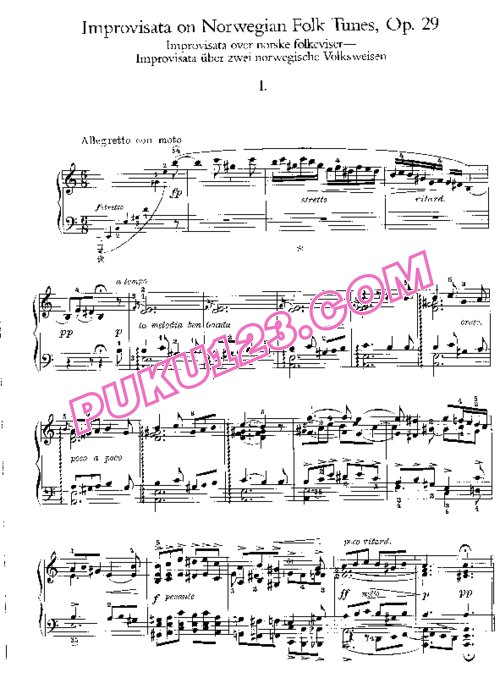 天天钢琴网-免费下载Grieg - Improvisata on Norwegian Folk Tunes Op.29