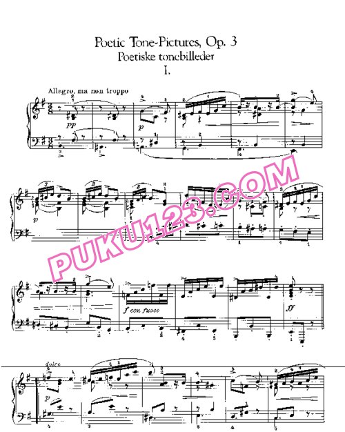 天天钢琴网-免费下载Grieg - Poetiske Tonebilder Op.3