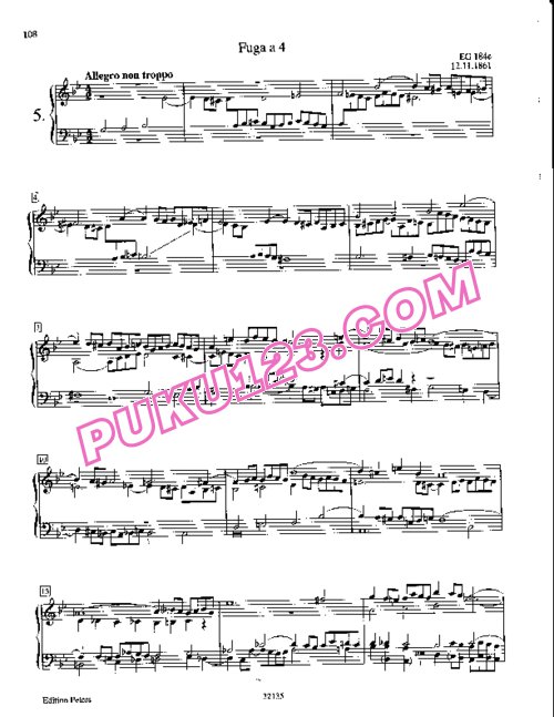 天天钢琴网-免费下载Grieg - 7 Fugues EG184a-184g