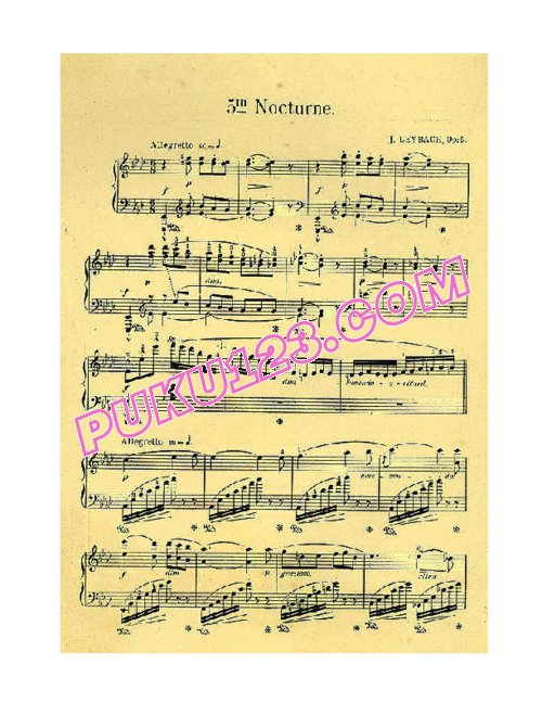 天天钢琴网-免费下载Leybach - Nocturne No.5 in A-flat Major Op.52