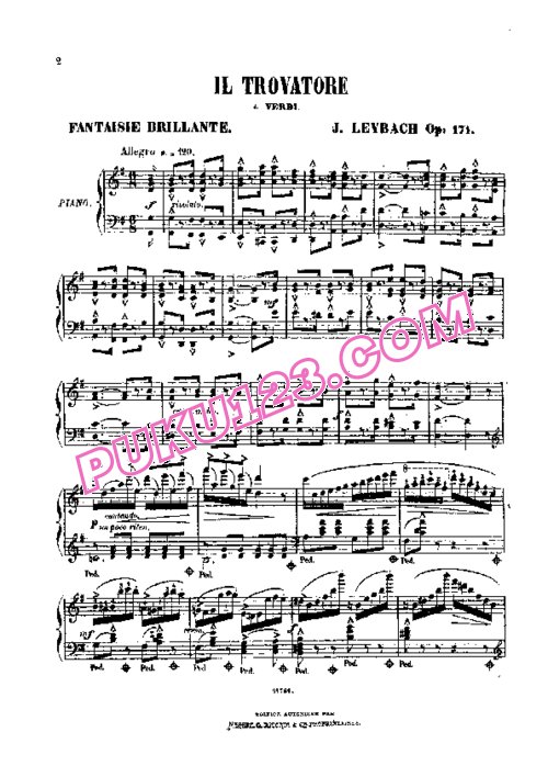 天天钢琴网-免费下载Leybach - Fantaisie Brillante, Trovatore Op.171