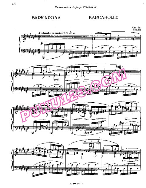 天天钢琴网-免费下载Liadov - Barcarolle in F-Sharp Major Op.44