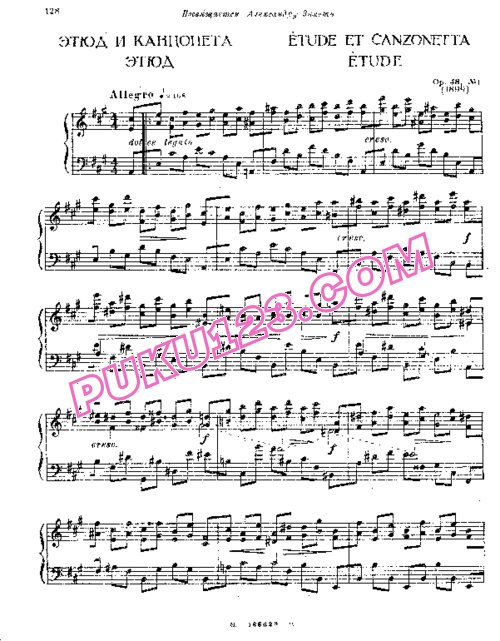 天天钢琴网-免费下载Liadov - Etude et Canzonetta Op.48