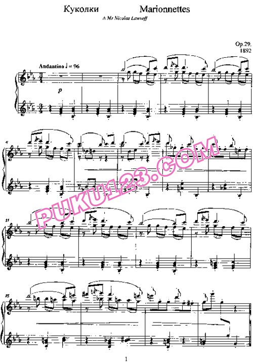 天天钢琴网-免费下载Liadov - Marionettes Op.29