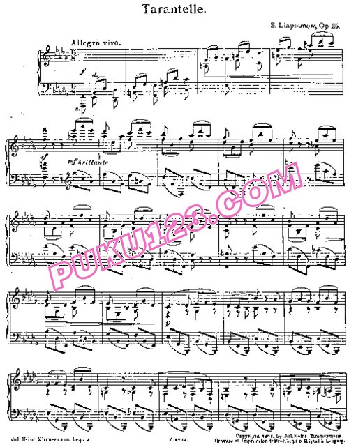 天天钢琴网-免费下载Liapunov - Tarantelle Op.25