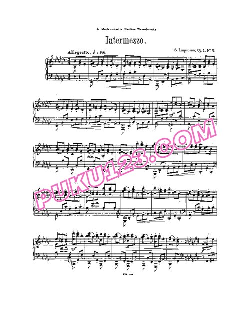 天天钢琴网-免费下载Liapunov - Three Pieces Op.1