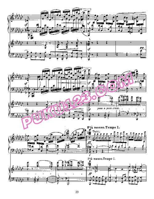 天天钢琴网-免费下载Liapunov - Piano Concerto No.1 in e-flat Minor Op.4 双钢琴版
