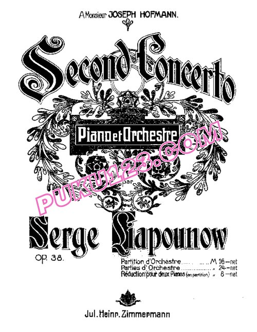 天天钢琴网-免费下载Liapunov - Piano Concerto No.2 in E Major Op.38 - 2 Pianos