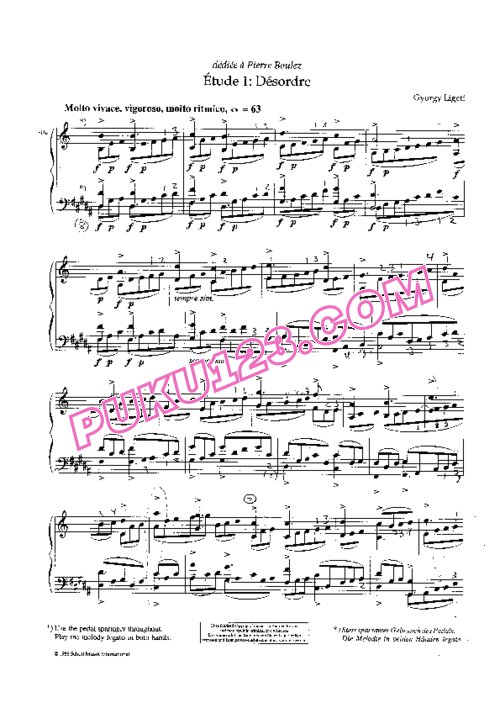天天钢琴网-免费下载Ligeti - Etudes Pour Piano Book.1