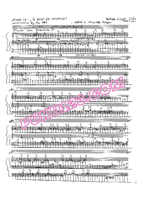 天天钢琴网-免费下载Ligeti - Etudes Pour Piano Book.3