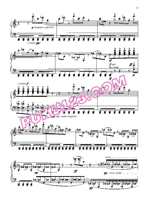 天天钢琴网-免费下载Ligeti - Musica Ricercata